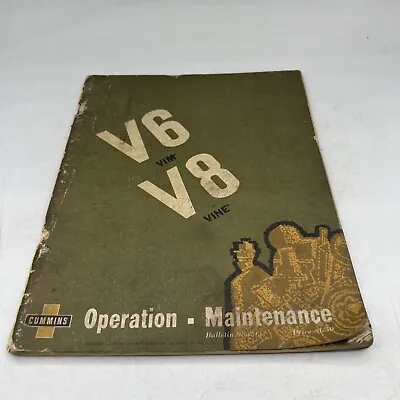 $12.35 • Buy 1963 Cummins V6 Vim V8 Vine Operation Maintenance Manual
