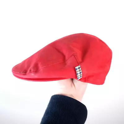 £69.95 • Buy VINTAGE Aquascutum Flat Cap Medium M 52cm Red Check Hat Newsboy Made In UK