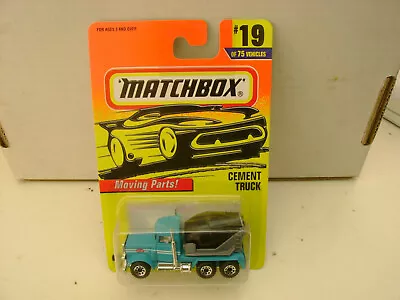 1996 Matchbox Superfast #19 Blue Peterbilt Cement Truck Black Barrel New On Card • $9.99