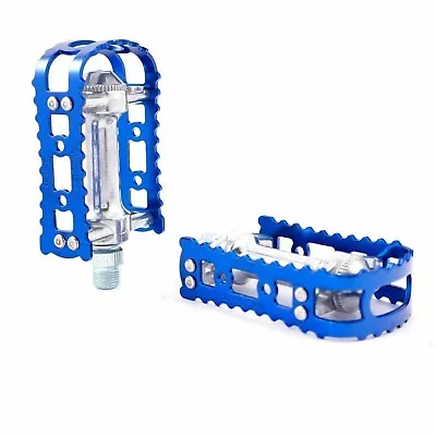 MKS BM-7 1/2  Alloy Anodized Pedals For MTB BMX Old School Flat Bike BLUE • $45.99