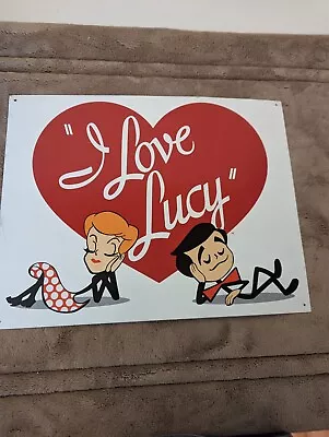 Vintage I Love Lucy Metal Tin Sign  From 2005 And In Great Condition.  • $30.99