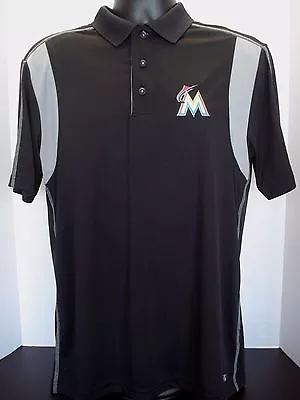 Miami Marlins Men's Majestic Stitched Logo Golf Polo - NWT - FREE SHIPPING! • $17.99