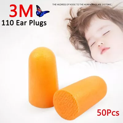 50 Pairs 3M 1100 Disposable Ear Plug Foam Noise Reducer • $18.49