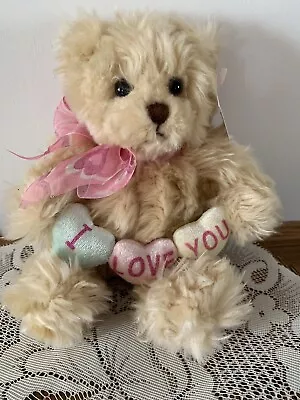 GUND Candy Hearts Teddy Bear Plush Brown Tan Valentine Day I LOVE YOU • $14.99