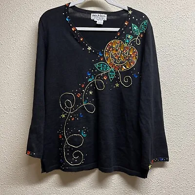 Jack B Quick Halloween Bejeweled Pumpkin/Jac O Lantern Shirt Size Large • $37.99