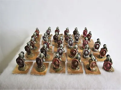 Lot Of  30 Vintage Miniature War Games Metal Figures - Soldiers W/Shield & Club • $25.99