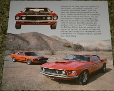 1969 Ford Mustang Boss 302 / 429 Mach 1 Feature Print Picture 69 Red 6 • $4.99