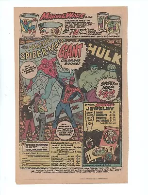 Marvel Comics Spiderman Hulk Giant Coloring Books Jewelry - 1978 Vtg PRINT AD • $13.64