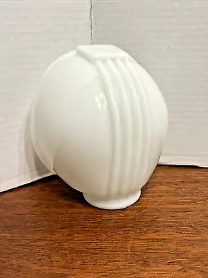 Vintage Art Deco White Milk Glass OvalWall Sconce Light Shade 5.5” Long 5  Wide • $25