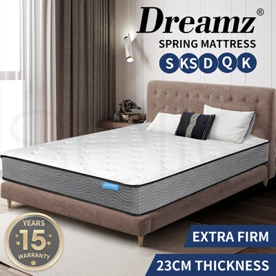 $239.99 • Buy Dreamz Spring Mattress Queen Double King Single Foam Extra Firm All Size 23CM