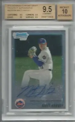 2010 Bowman Chrome Matt Harvey #BDPP84 Rookie Card RC BGS 9.5 Auto 10 Mint • $59.99