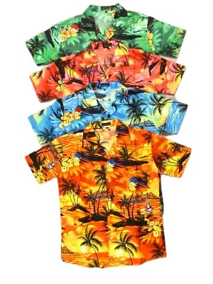 £8.99 • Buy Mens Hawaiian Palm Shirt Stag Beach Shirt Summer Party Holiday Pool Bar Shirt
