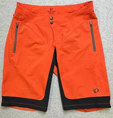 PEARL IZUMI Men’s Bike Cycling Shorts Orange MTB Size Large • $19.99