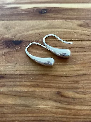 Vintage Sterling Teardrop Mid Century Modern Sterling Silver Earrings • $27.50