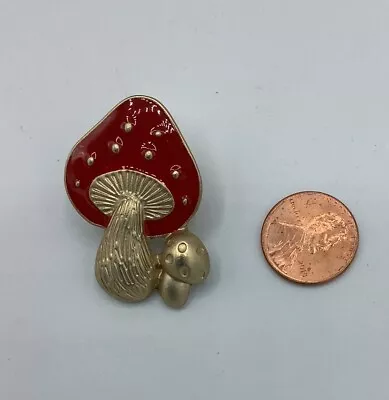 Mushroom Red Enamel Pin Brooch  • $8