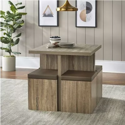 5-Piece Dexter Dining Room/Kitchen Set With Storage Ottoman Multiple Colors • $183.90