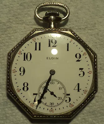 Vintage 1917 Elgin 12s 15j 14K G.F.C. Pocket Watch Strong Runner Keeps Time • $85