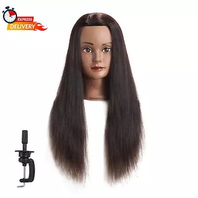 24 -26  100% Human Hair Mannequin Head  Cosmetology Manikin Head Doll Head With  • $57.80