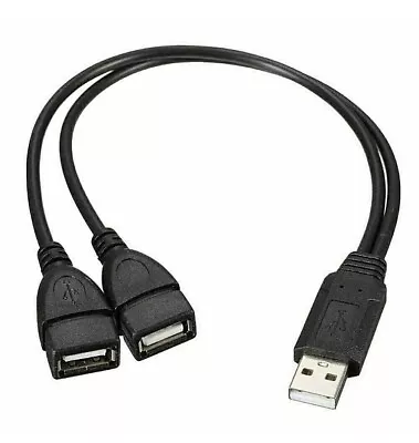 £3.99 • Buy Male USB 2.0 A 1 To 2 Dual USB Female Data Hub Power Adapter Y Splitter Cable
