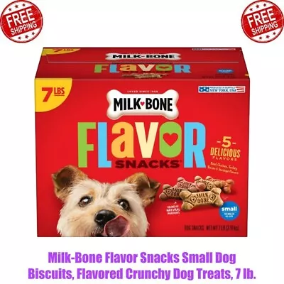 7 Lb. Milk-Bone Flavor Snacks Small Dog Biscuits Flavored Crunchy Dog Treats • $14.86