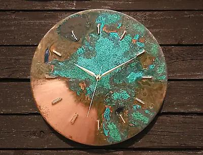 Mid Century Modern Silent Wall Clock Handmade Original Copper Wall Decor • £75.91