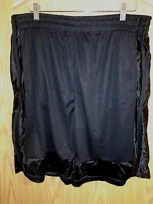 Galaxy By Harvic Shorts Basketball Black W Shiny Black Striping 2xl Nwt Stretchy • $19.89