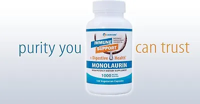 Lauricare High Potency Monolaurin Capsules- 1000mg Per Serving- 100 Count • $14.20
