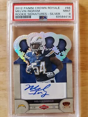 2012 Crown Royale MELVIN INGRAM AUTO SILVER /25 POP 1 PSA 9 San Diego Chargers • $40