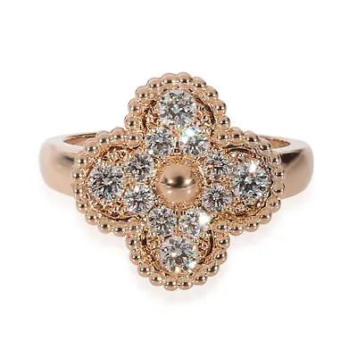 Van Cleef & Arpels Vintage Alhambra Diamond Ring In 18k Rose Gold 0.48 CTW • $6075