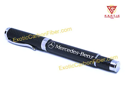 Mercedes Silver Text And Logo Carbon Fiber Ballpoint Pen - Great Gift!! • $34.99