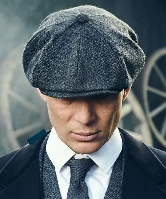 £11.95 • Buy Peaky Blinders Hat Newsboy Flat Cap Herringbone Tweed Wool Baker Boy Gatsby 