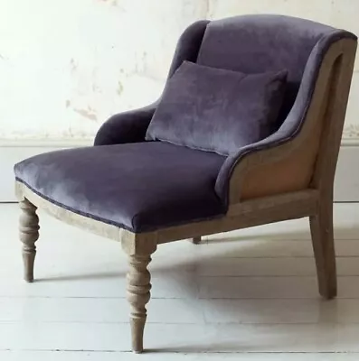 Graham And Green Duchess Grey Velvet Armchair • £260