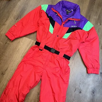 Nevica Ski Suit Snowsuit One Piece Snow Bib Retro Onsie Vtg 80s Mens 44 Large • $299.99