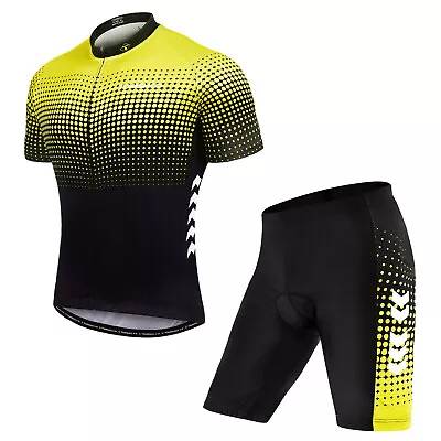 Men's Summer Short Suits Cycling Set Cycling Jersey With 5D  Padded D4H5 • $21.99