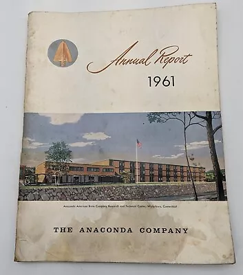 1961 Anaconda Company Annual Report Vintage Publication Booklet Metals • $29.99