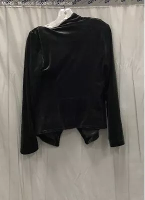 Simply Vera Women Black Full Zip Velvet Flyaway Jacket - Size S • £12.04