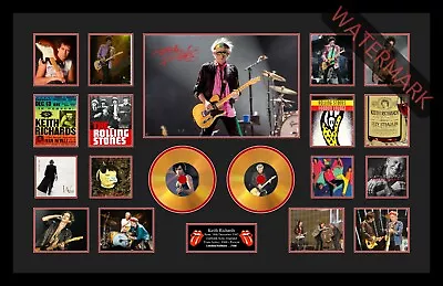 New! Keith Richards Rolling Stones Signed Mini Gold Vinyl Record Ltd Ed Of 100  • $199.99