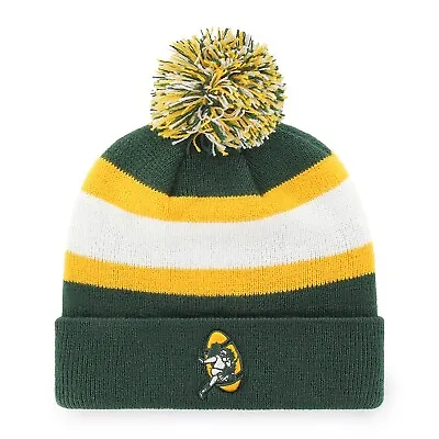 Green Bay Packers NFL Retro Style Winter Knit Beanie Cuffed Hat With Pom Adult • $19.99