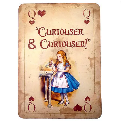 £3.69 • Buy Alice In Wonderland A4 QUOTE Vintage Playing Card Prop Mad Hatters Tea Party A