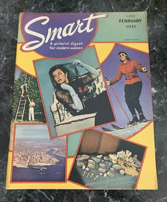 February 1941 Smart Magazine First Issue Woman’s Modern Fashion Rare Vol 1 No 1 • $35