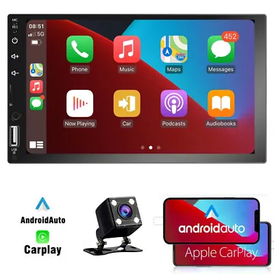 7  Double 2 Din Car Radio Apple CarPlay Android Auto Bluetooth Stereo Head Unit • $104.99