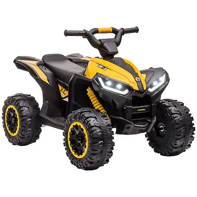 HOMCOM 12V Electric Quad Bikes For Kids Ride On Car ATV Toy For 3+ Years Yellow • £114.99