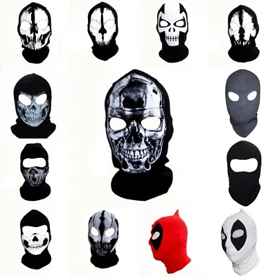 £8.28 • Buy Biker Balaclava Full Face Mask Neck Warmer Tube Ghost Skull Scarf Bandana Ski