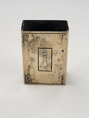 Vintage Sterling Silver Match Box Case Holder With Engraved RO & Lines • $24.99