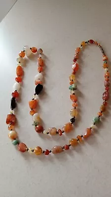 Womens Necklace  Chunky Coral White Black Gray • $10