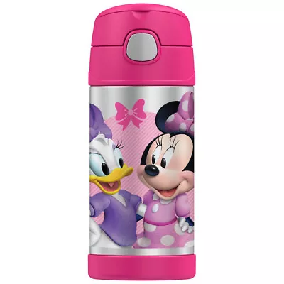 THERMOS Funtainer 355ml Vacuum Insulated Beverage Bottle Disney Minnie Mouse!  • $30.95