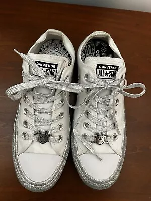 Converse All-star Miley Cyrus Glitter White Low Top Size 7 1/2 • $25