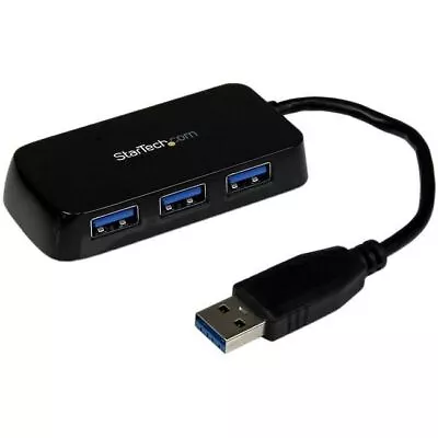 StarTech.com Portable 4 Port SuperSpeed Mini USB 3.0 Hub - Black • $46.22