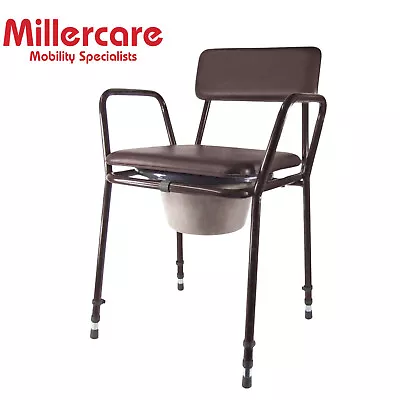 NEW Millercare Height Adjustable Bedside Commode Chair 5L Bucket Mobility Aid • £54.95