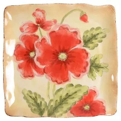 Maxcera Corp Poppies Square Dinner Plate 9987361 • $8.99